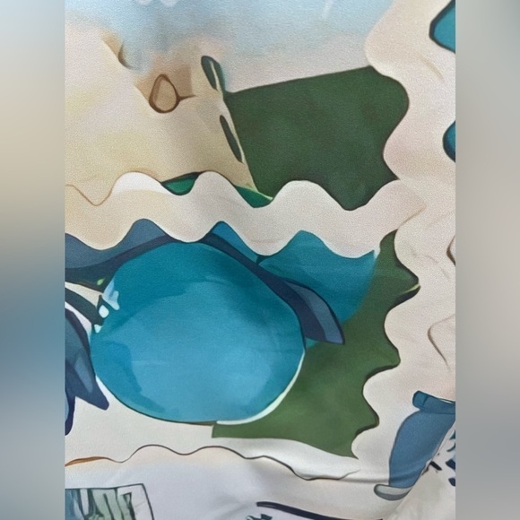 Casual Ribbon Trim Tile Print Tuscany Floral Strapless Bohemian Dress - Picture 11 of 13